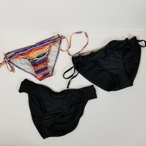BIKINI BUNDLE 3 Bottoms only 2 black 1 multi